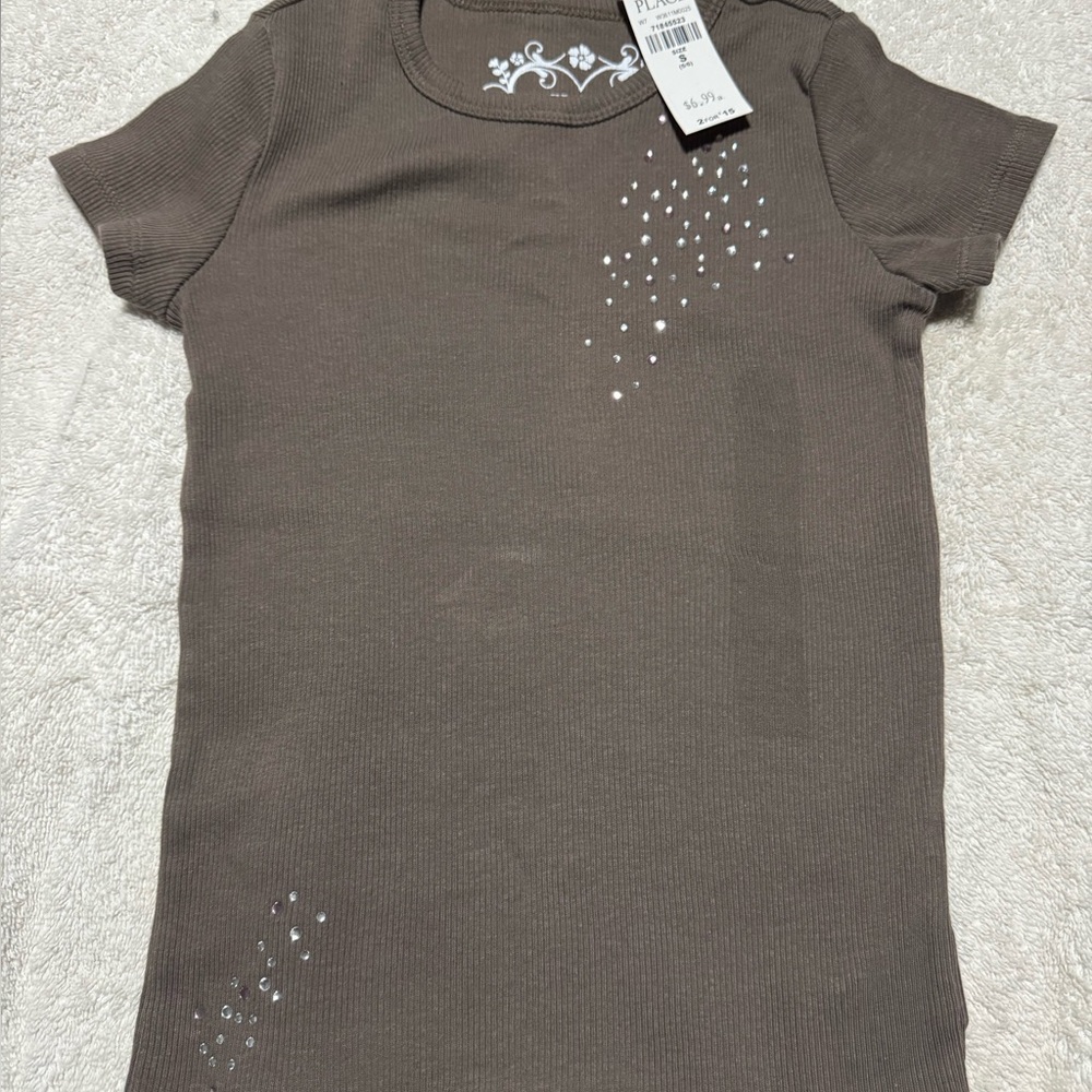 The Children’s Place Girls Brown Short Sleeve Tee